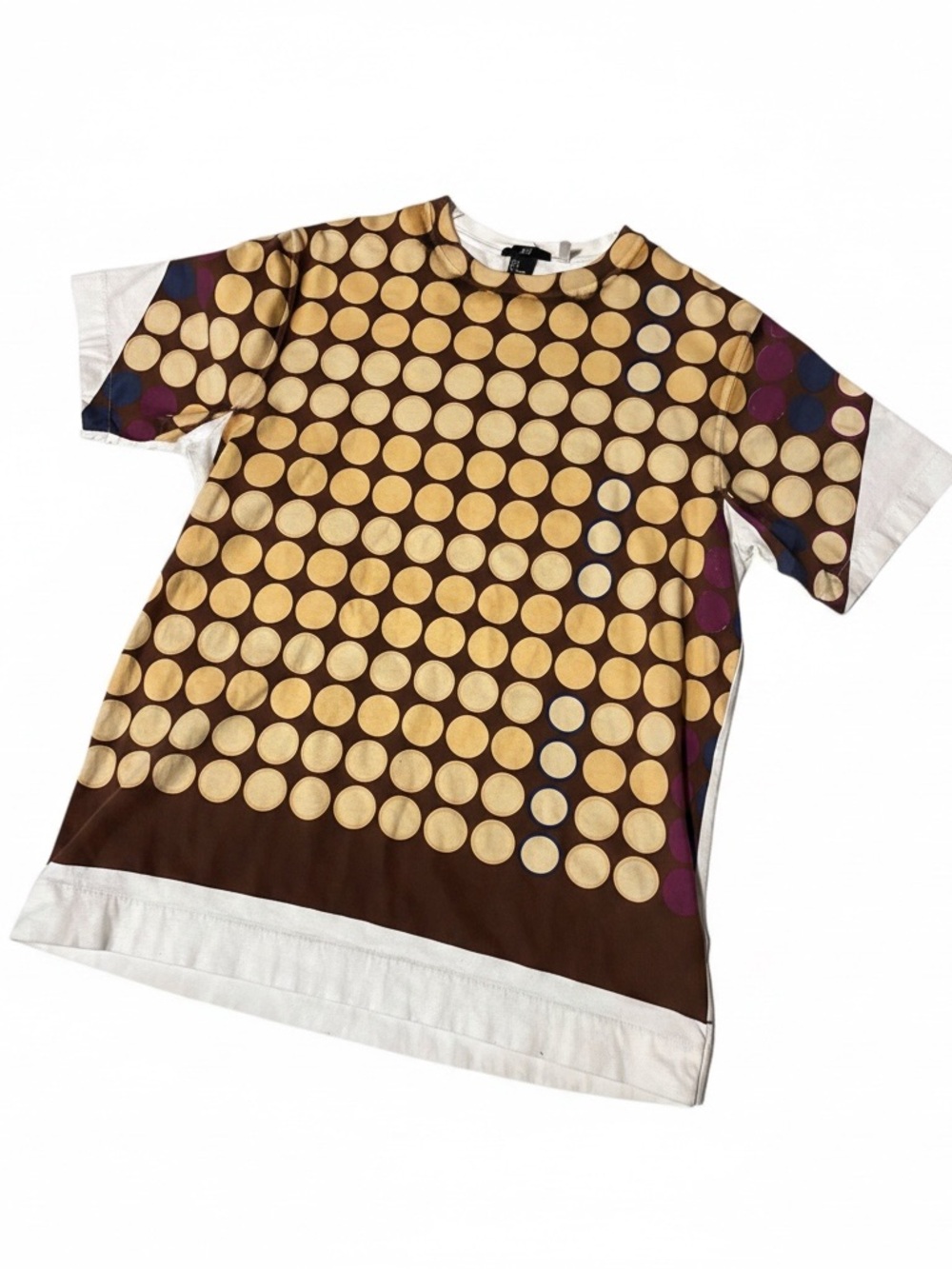 H&M Marni designer for hm Brown Tee with Gold Dot Print